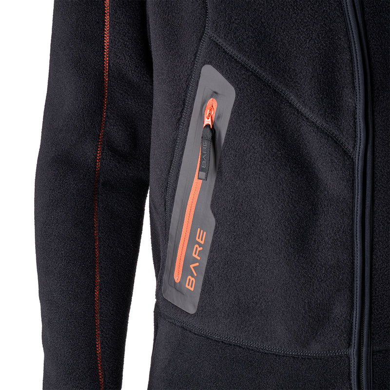 Polar Stretch Mid Layer Full – Herren – Schwarz/Lava
