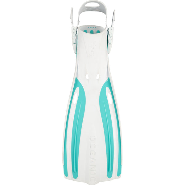 Viper 2 – Offene Ferse – Offene Wasserflossen – Weiß/Aqua