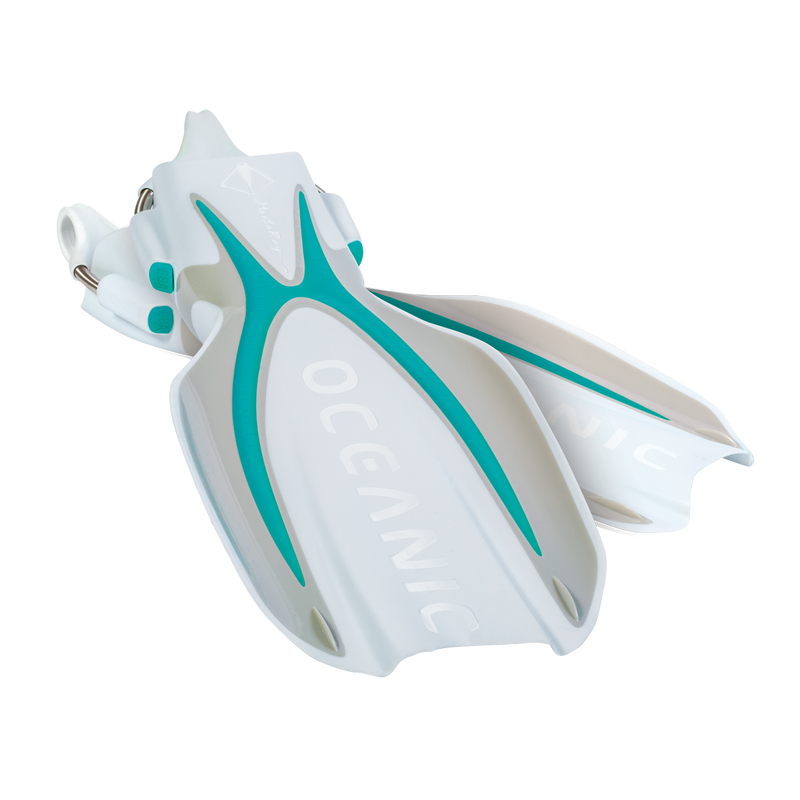 Manta Ray – Wasserflossen für den Außenbereich – Weiß/Seeblau