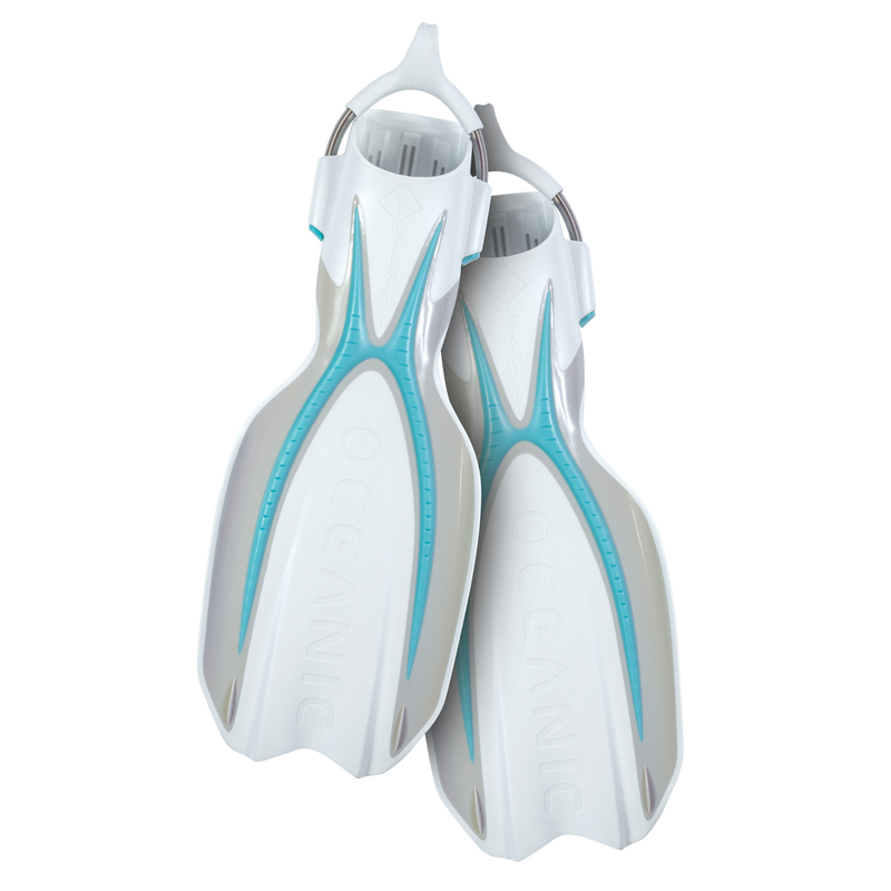 Manta Ray – Wasserflossen für den Außenbereich – Weiß/Seeblau