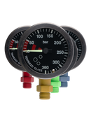 Tech-Manometer 52 mm – PVD – schwarzes Zifferblatt – 400 bar