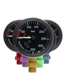 Tech-Manometer 52 mm – PVD – schwarzes Zifferblatt – 400 bar