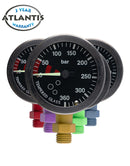 Tech-Manometer 52 mm – PVD – schwarzes Zifferblatt – 400 bar