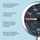 Tech Pressure Gauge 52mm - Nikkel - Black Dial - 300 bar