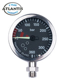 Tech Manometer 52 mm – Chrom – schwarzes Zifferblatt – 400 bar