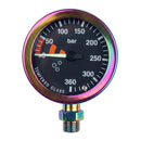 Tech Pressure Gauge 52mm - PVD Rainbow - Black Dial - 300 bar