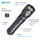 Snake - Tauchlampe - LED 2000 Lumen - Mit Laser - Schwarz