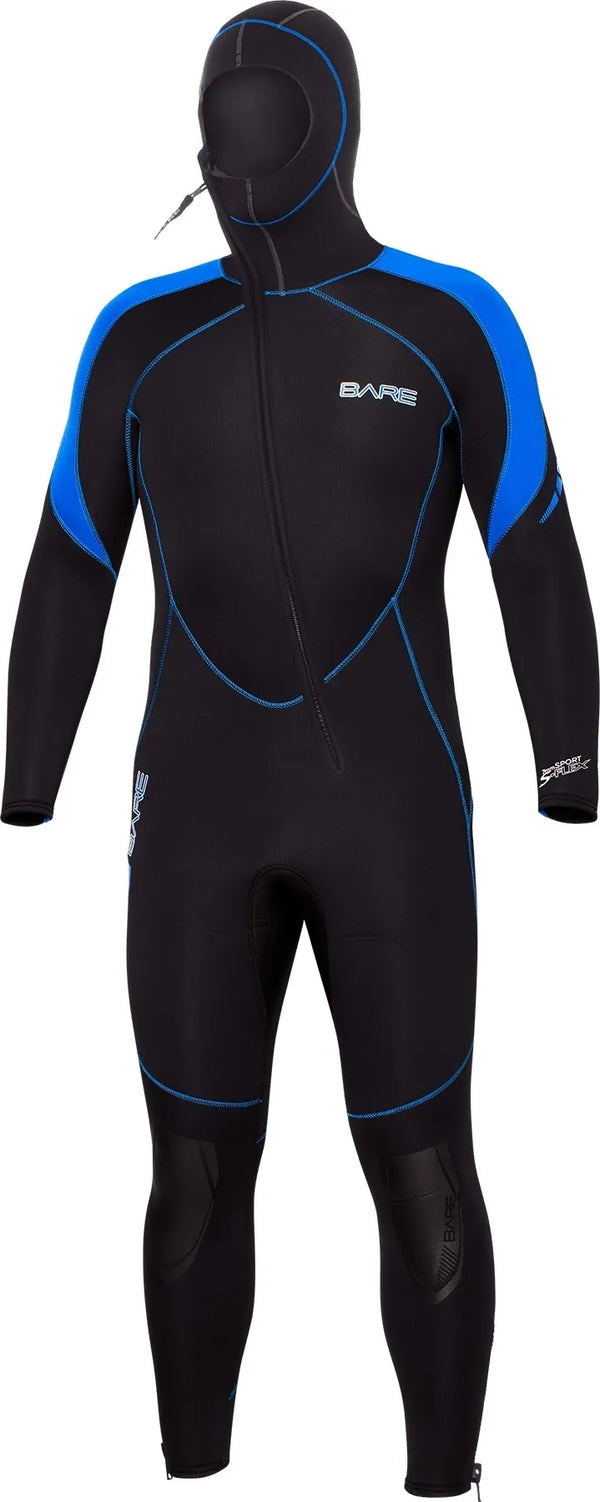Bare Sport S-Flex – 7 mm – Vollkapuze – Schwarz/Blau – Herren