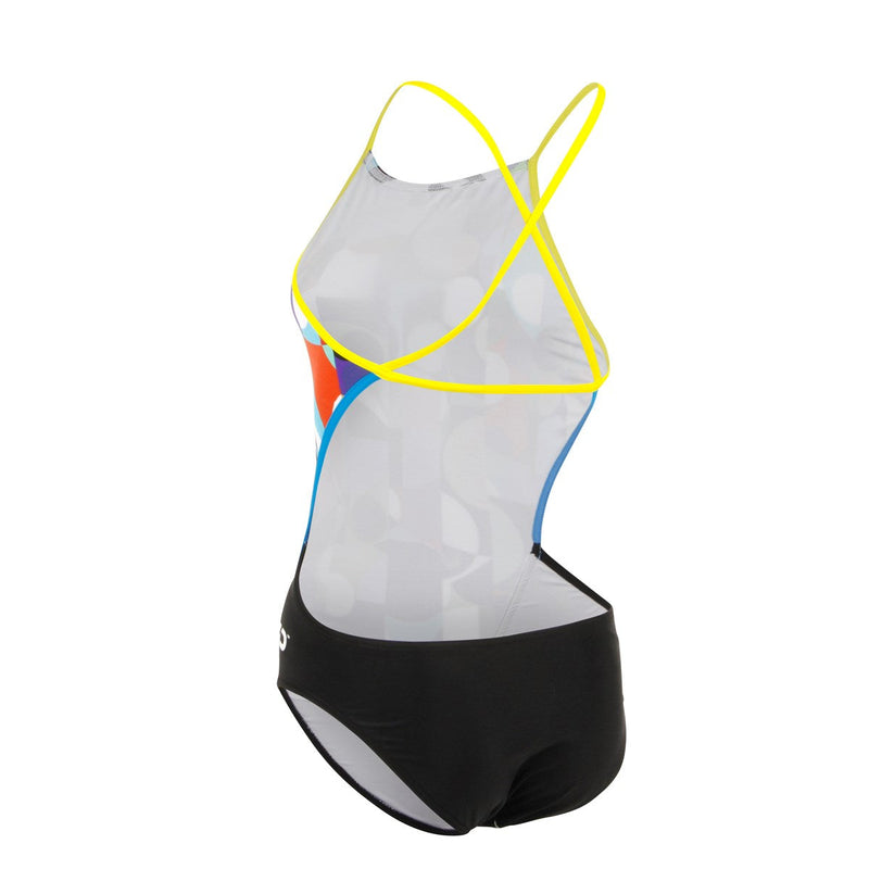 Cedonia - Badpak - Dames - Zwart/Geel
