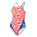 USA – Badeanzug – Damen – Blau/Rot