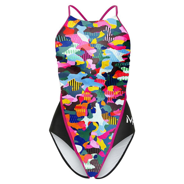 Tempe Racing Back - Badpak - Dames - Multicolor/Roze