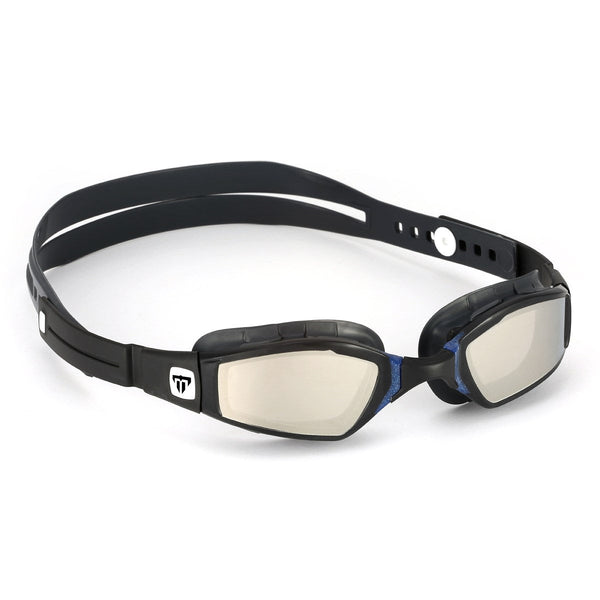 Ninja – Schwimmbrille – Erwachsene – verspiegelte Gläser – Grau/Blau