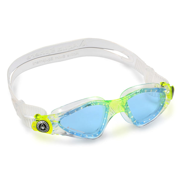Kayenne Junior - Schwimmbrille - Kinder - Blaue Linse - Transparent/Lime