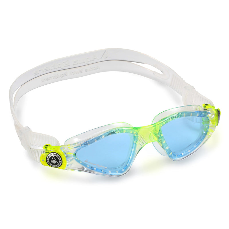Kayenne Junior - Schwimmbrille - Kinder - Blaue Linse - Transparent/Lime