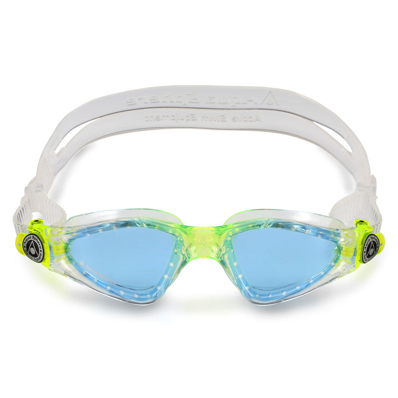 Kayenne Junior - Schwimmbrille - Kinder - Blaue Linse - Transparent/Lime