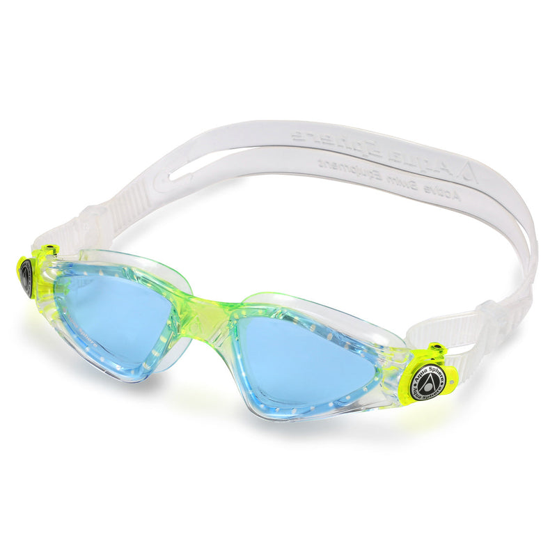 Kayenne Junior - Schwimmbrille - Kinder - Blaue Linse - Transparent/Lime