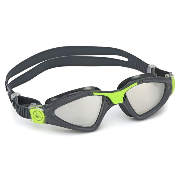 Kayenne – Schwimmbrille – Erwachsene – verspiegelte Gläser – Grau/Limette
