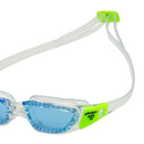 Tiburon Junior - Schwimmbrille - Kinder - Blaue Linse - Transparent/Lime