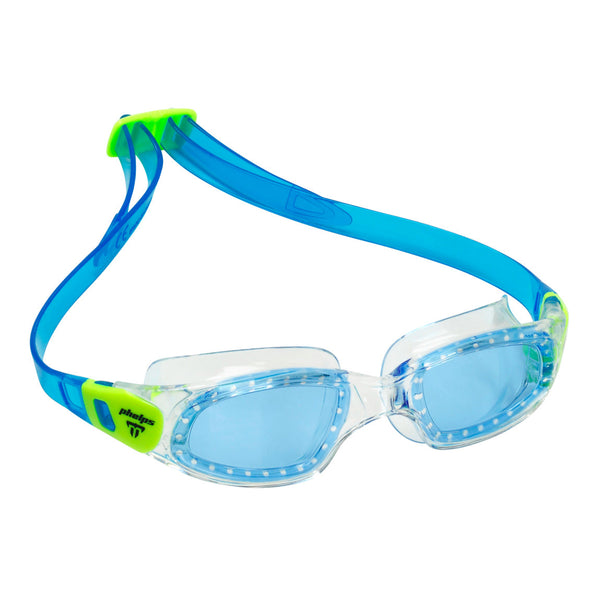 Tiburon Kid - Schwimmbrille - Kinder - Blaue Linse - Transparent/Lime