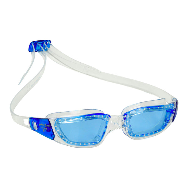 Tiburon - Schwimmbrille - Erwachsene - Blaue Linse - Transparent/Blau