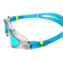 Kayenne – Schwimmbrille – Erwachsene – Blaue verspiegelte Titanlinse – Transparent/Türkis