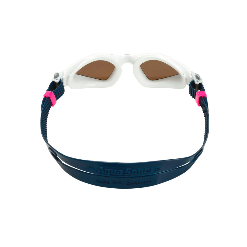 Kayenne Small – Schwimmbrille – Erwachsene – braune polarisierte Gläser – Weiß/Grau