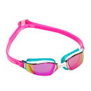 Xceed – Schwimmbrille – Erwachsene – rosa verspiegelte Titanlinse – rosa/türkis
