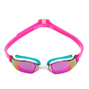 Xceed – Schwimmbrille – Erwachsene – rosa verspiegelte Titanlinse – rosa/türkis