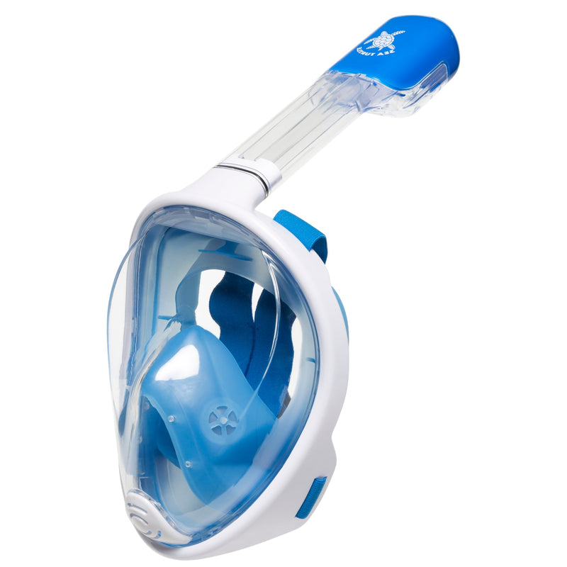 Meeresschildkröte – Schnorchelmaske – Erwachsene – Weiß/Blau
