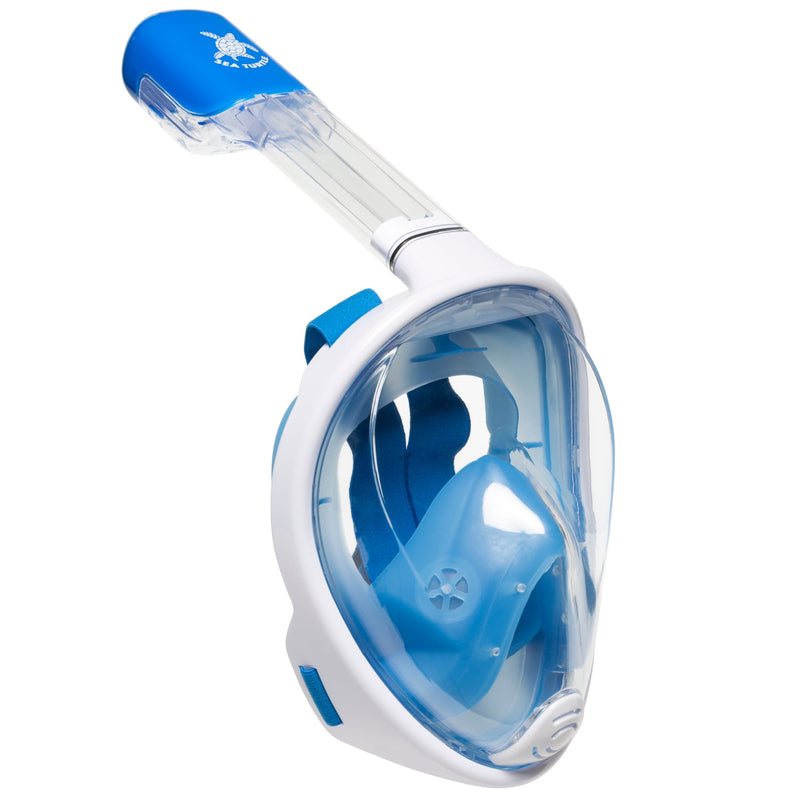 Meeresschildkröte – Schnorchelmaske – Erwachsene – Weiß/Blau