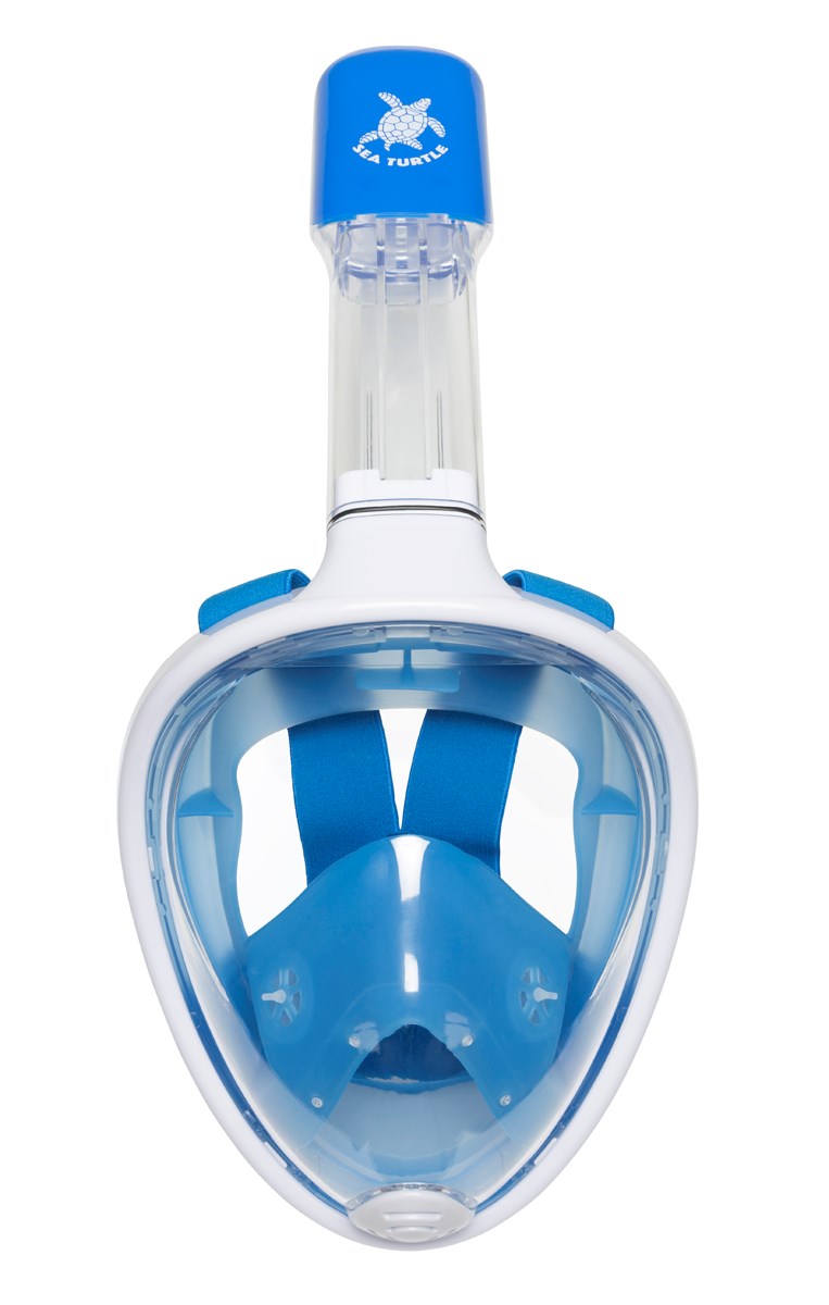 Meeresschildkröte – Schnorchelmaske – Erwachsene – Weiß/Blau