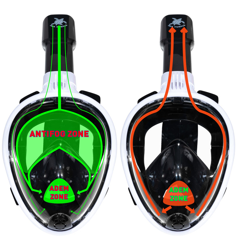 Sea Turtle - Snorkelmasker - Volwassenen - Wit/Zwart