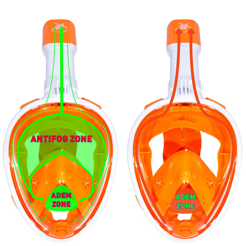 Sea Turtle - Snorkelmasker - Volwassenen - Wit/Oranje
