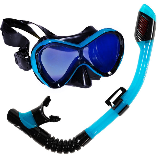 Abaco Combo - Schnorchelset - Kinder - Schwarz/Türkis mit UV-Linse