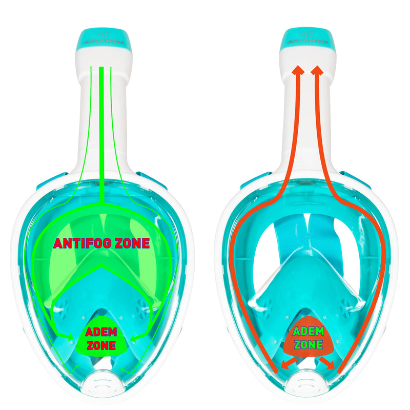 Atlantis - Snorkelmasker - Volwassenen - Wit/Turquoise