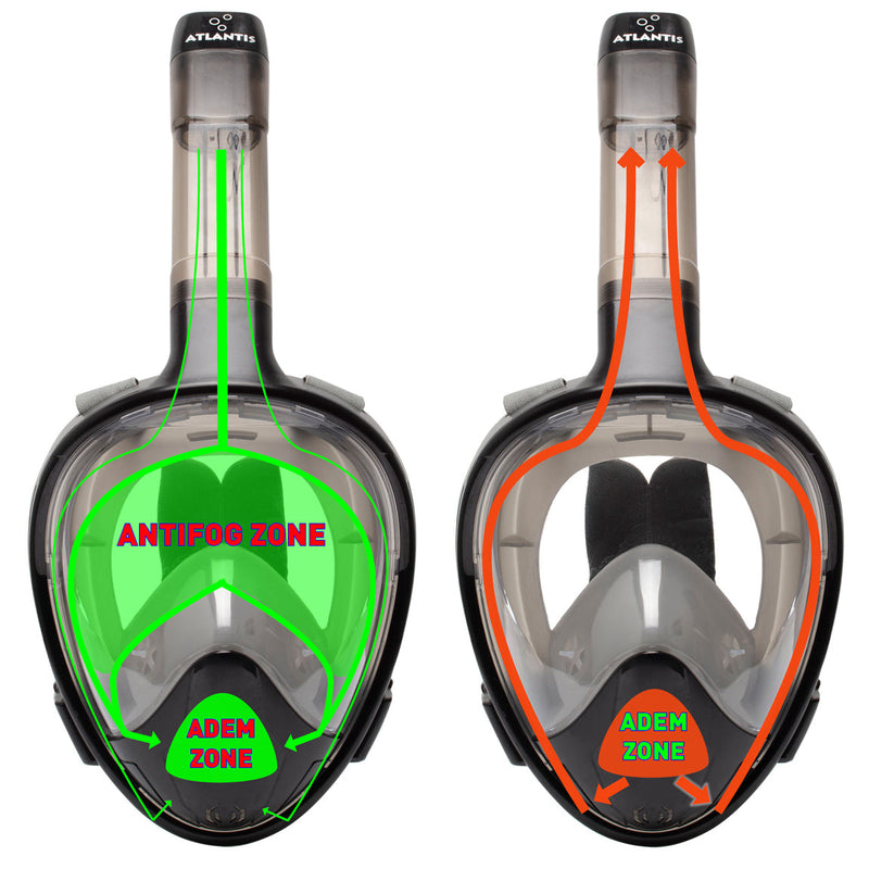 Atlantis 3.0 - Snorkelmasker - Volwassenen - Zwart/Grijs