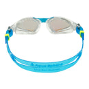 Kayenne – Schwimmbrille – Erwachsene – Blaue verspiegelte Titanlinse – Transparent/Türkis