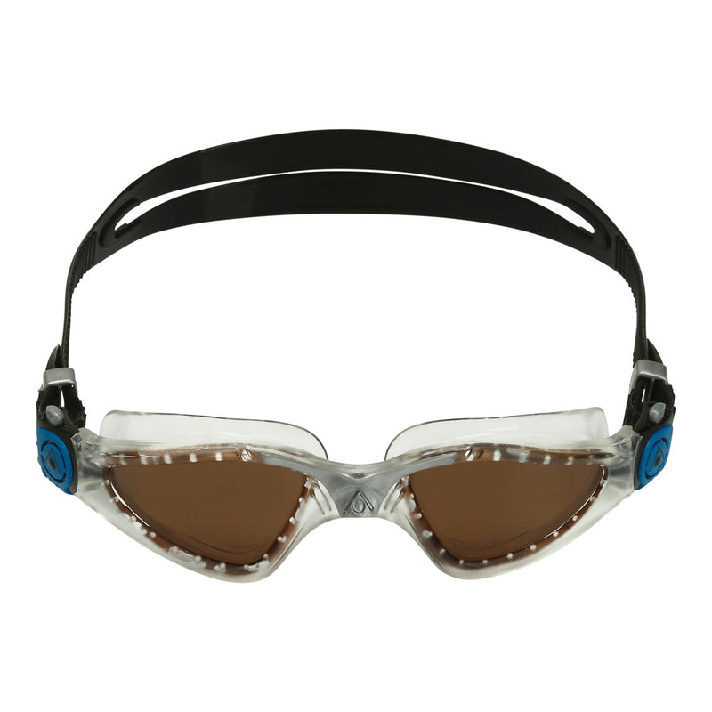 Kayenne – Schwimmbrille – Erwachsene – braune polarisierte Gläser – Petrol/Silber