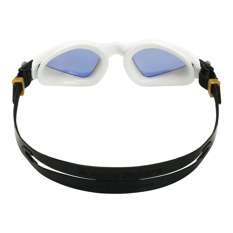 Kayenne – Schwimmbrille – Erwachsene – Gold-Titan-verspiegelte Linse – Weiß/Gold