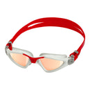 Kayenne – Schwimmbrille – Erwachsene – schillernde verspiegelte Titanlinse – Grau/Rot