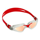 Kayenne – Schwimmbrille – Erwachsene – schillernde verspiegelte Titanlinse – Grau/Rot
