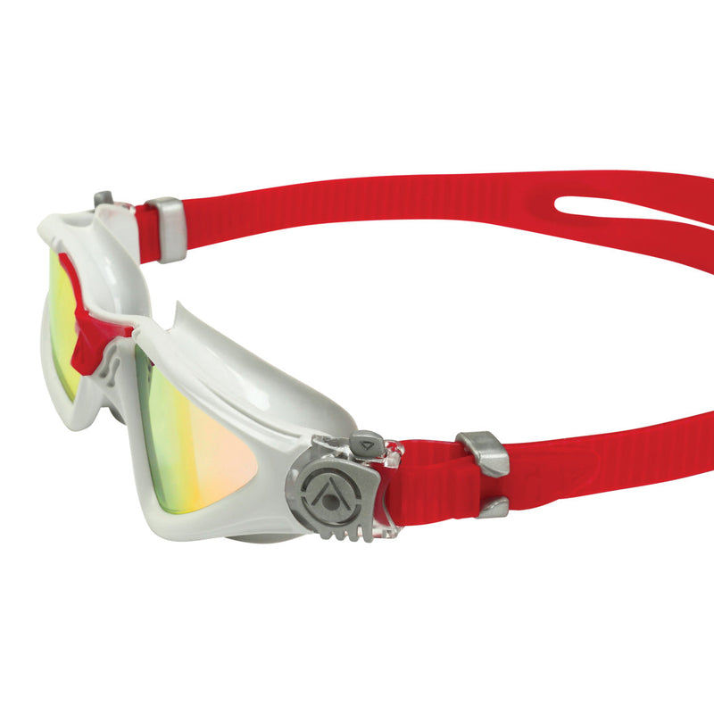 Kayenne – Schwimmbrille – Erwachsene – Rote verspiegelte Titanlinse – Grau/Rot