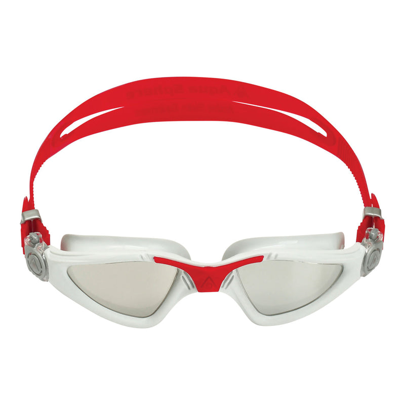 Kayenne – Schwimmbrille – Erwachsene – Silberne verspiegelte Titanlinse – Grau/Rot