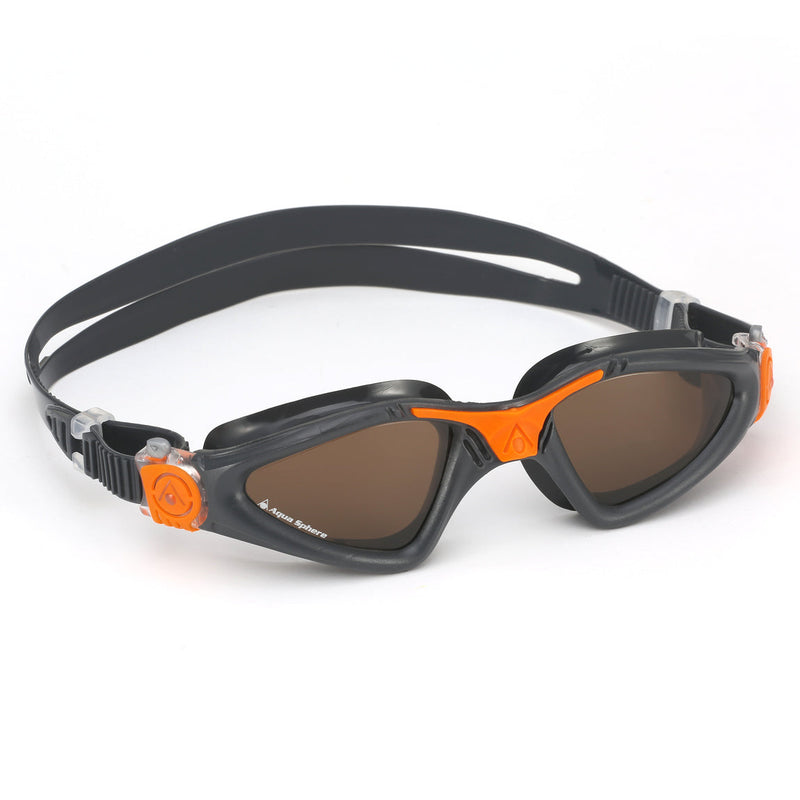 Kayenne – Schwimmbrille – Erwachsene – Braune polarisierte Linse – Grau/Orange