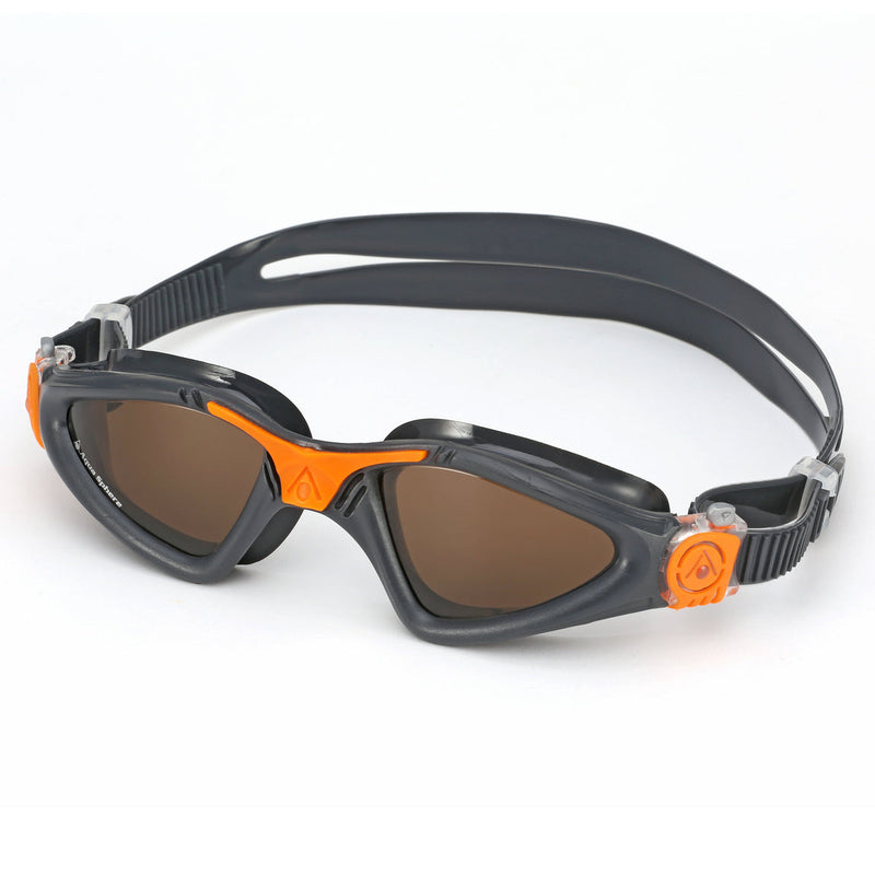 Kayenne – Schwimmbrille – Erwachsene – Braune polarisierte Linse – Grau/Orange