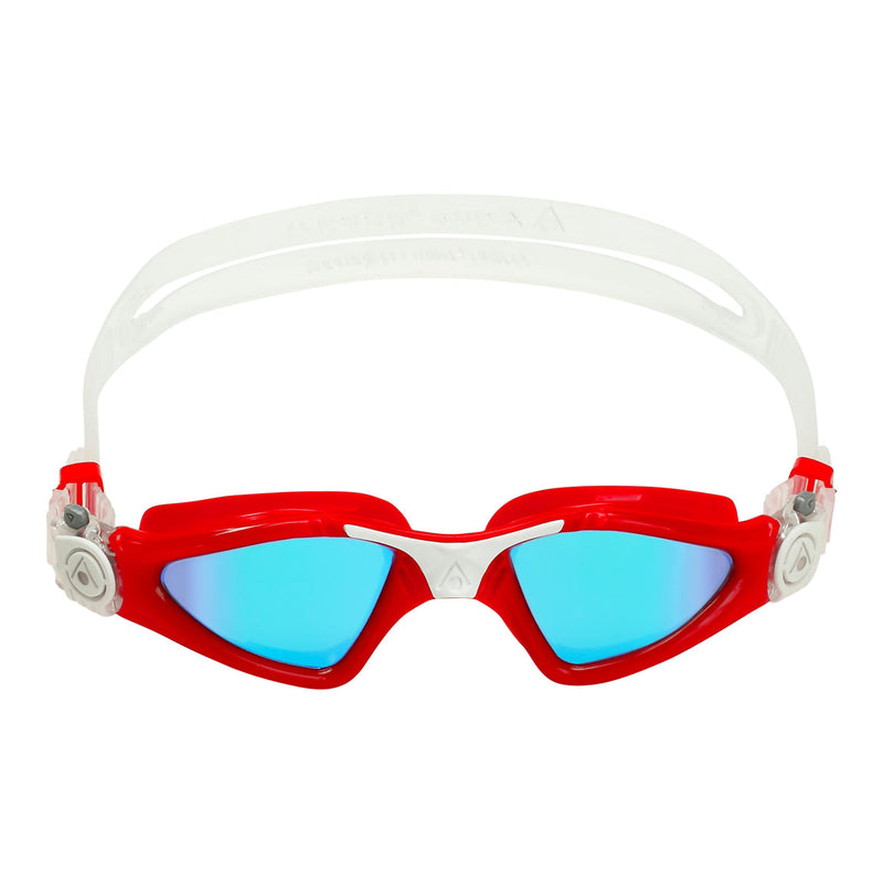 Kayenne Small – Schwimmbrille – Erwachsene – Blaue verspiegelte Titanlinse – Rot/Weiß