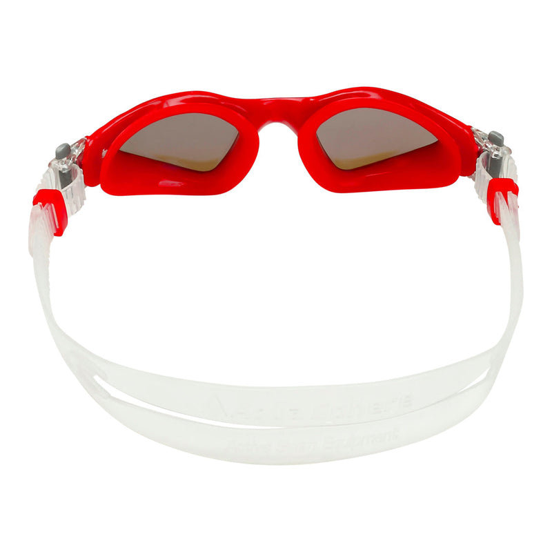 Kayenne Small – Schwimmbrille – Erwachsene – Blaue verspiegelte Titanlinse – Rot/Weiß