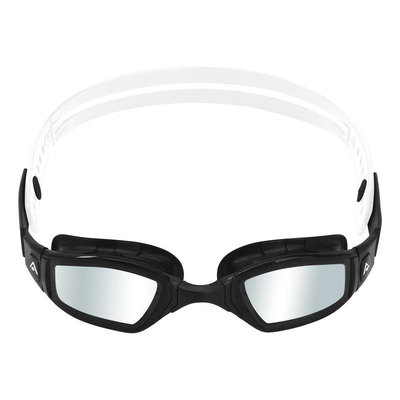 Ninja – Schwimmbrille – Erwachsene – Silberne verspiegelte Titanlinse – Schwarz/Weiß