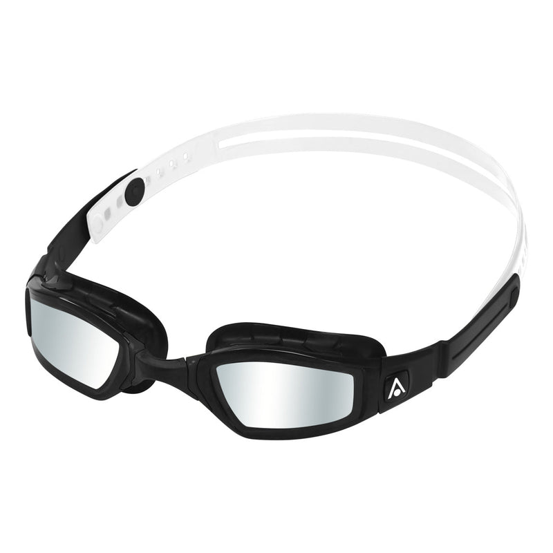 Ninja – Schwimmbrille – Erwachsene – Silberne verspiegelte Titanlinse – Schwarz/Weiß