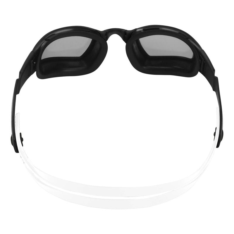 Ninja – Schwimmbrille – Erwachsene – Silberne verspiegelte Titanlinse – Schwarz/Weiß